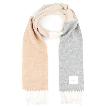 Profuomo Sjaal Lamswol Grijs Beige -