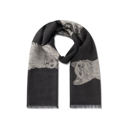 CODELLO Sjaal grijs / zwart