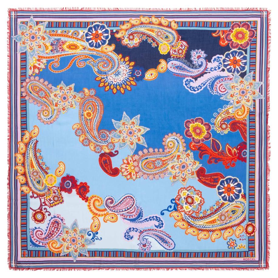 Roeckl Sjaal Summer Vibes blauw / lichtblauw / donkerblauw / geel Blauw