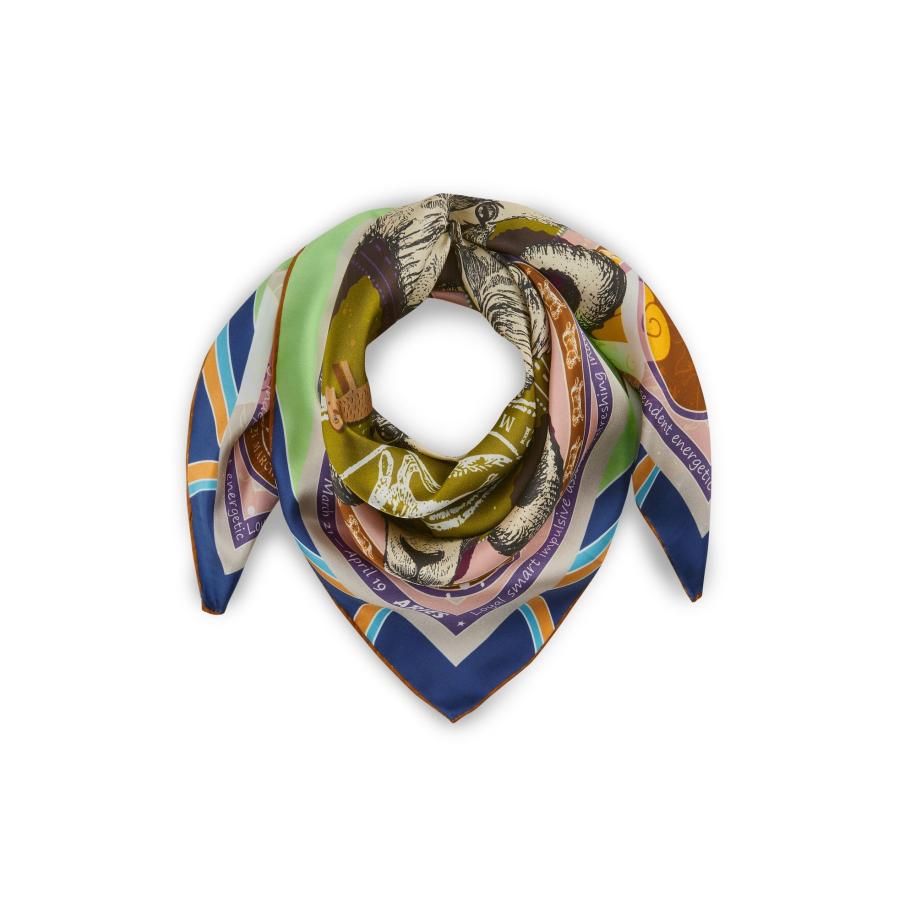 CODELLO Doek Sternzeichen Widder donkerblauw / grijs / groen / olijfgroen Groen