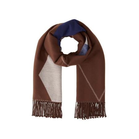 TOM TAILOR Sjaal beige gemêleerd / donkerblauw / bruin