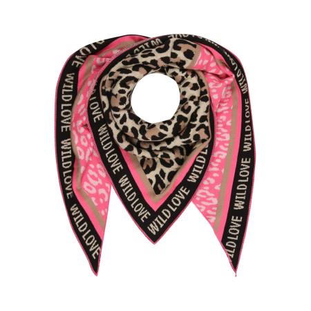 zwillingsherz Zwillingsherz Sjaal Wild Love crème / ombergrijs / lichtroze / zwart