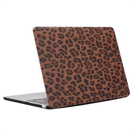 Selencia Sabi Laptop Cover Panterprint voor de Apple MacBook Air 15 inch (2023 / 2024 M3 chip / 2025 M4 chip) - Mocha Brown