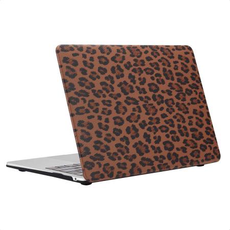 Selencia Sabi Laptop Cover Panterprint voor de Apple MacBook Air 13 inch (2018-2020) - Mocha Brown