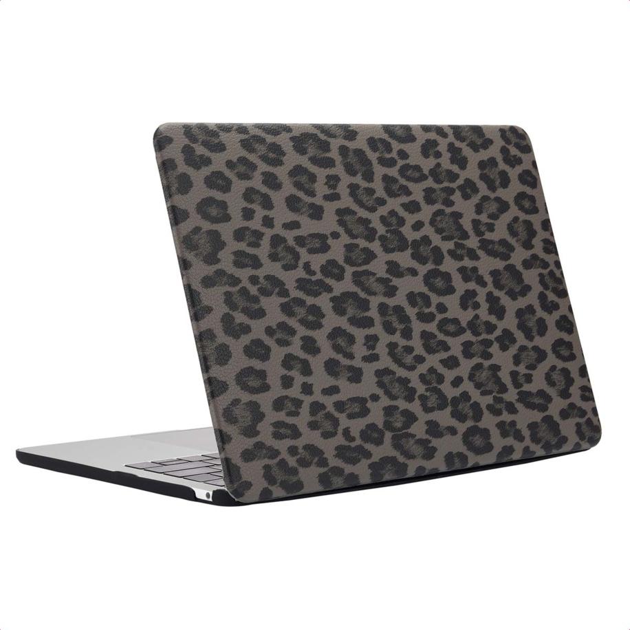 Selencia Sabi Laptop Cover Panterprint voor de Apple MacBook Air 15 inch (2023 / 2024 M3 chip / 2025 M4 chip) - Midnight Black Multicolor