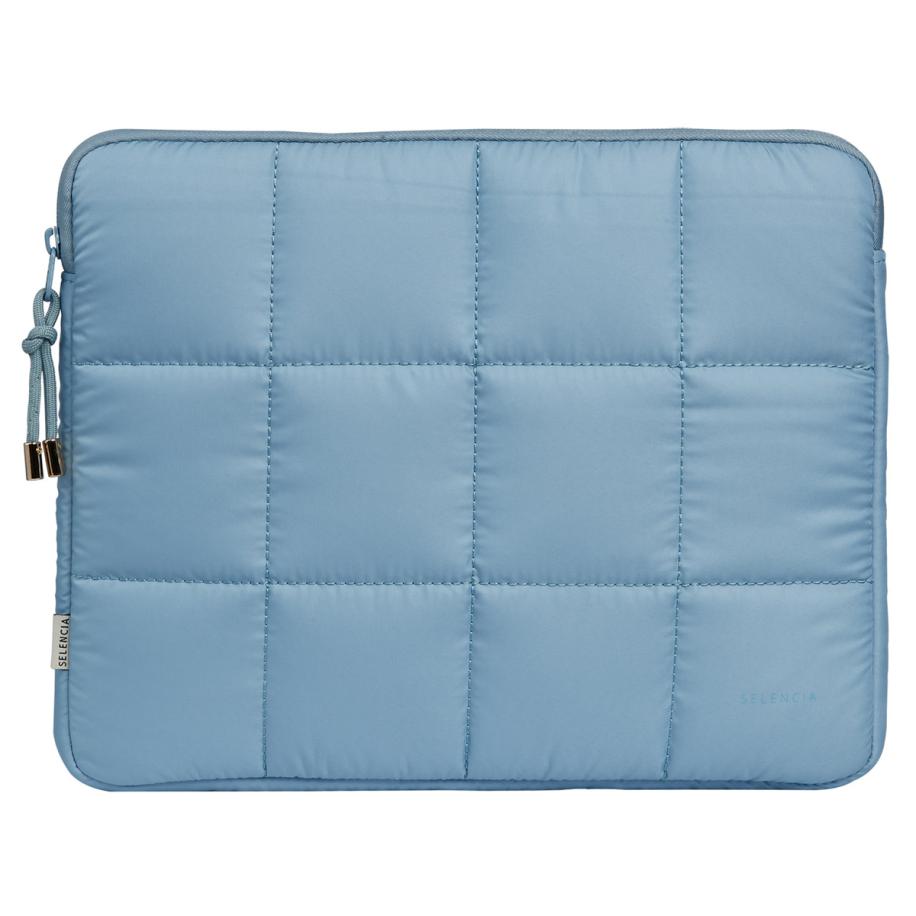 Selencia Puffy Laptop hoes 13-14 inch - Laptopsleeve - Slate Blue Blauw