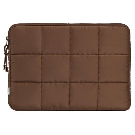 Selencia Puffy Laptop hoes 15-16 inch - Laptopsleeve - Mocha Brown