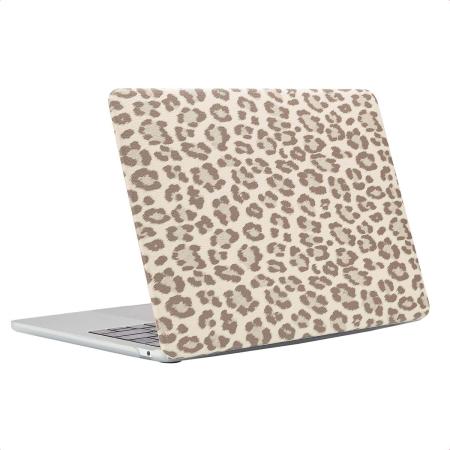 Selencia Sabi Laptop Cover Panterprint voor de Apple MacBook Air 13 inch (2022 / 2024 M3 chip / 2025 M4 chip) - Soft Ivory
