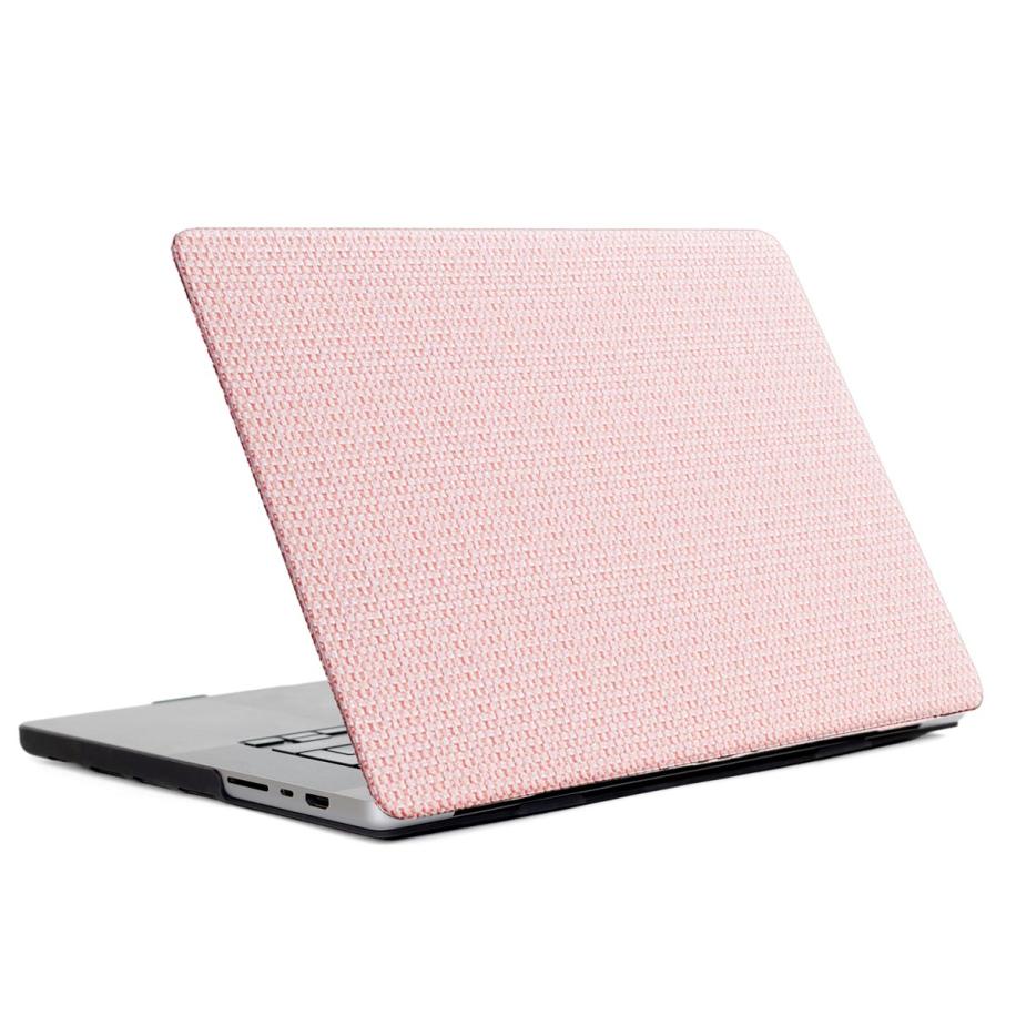 Selencia Geweven Cover voor de Apple MacBook Air 15 inch (2023 / 2024 M3 chip / 2025 M4 chip) - Roze Roze