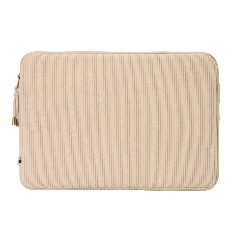 Selencia Corduroy Laptop hoes 15-16 inch - Laptopsleeve - Beige Bruin