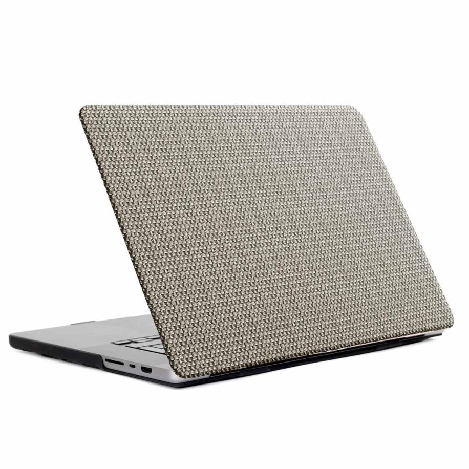 Selencia Geweven Cover voor de Apple MacBook Pro 14 inch (2021 / 2023 M3 chip / 2024 M4 chip / 2025 M5 chip) - Taupe Grijs