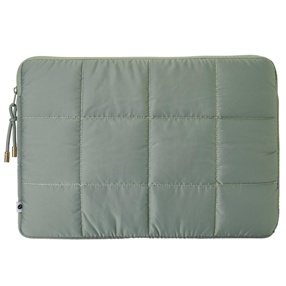 Selencia Puffy Laptop hoes 15-16 inch - Laptopsleeve - Sage Green Groen