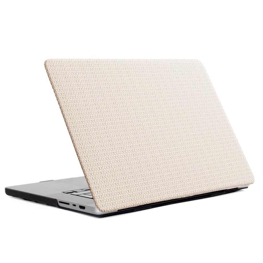 Selencia Geweven Cover voor de Apple MacBook Pro 16 inch (2021 / 2023 M3 chip / 2024 M4 chip) - Beige Bruin
