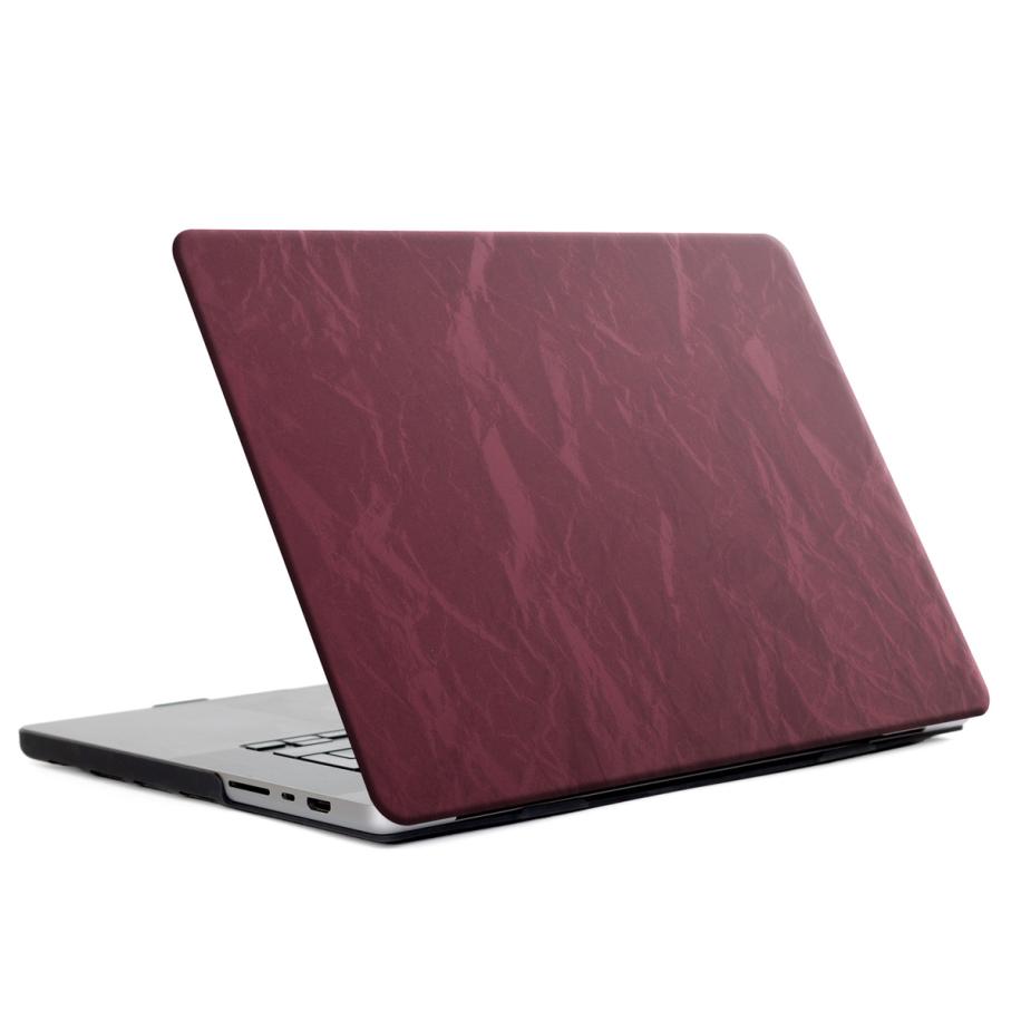 Selencia Fluwelen Cover voor de Apple MacBook Pro 14 inch (2021 / 2023 M3 chip / 2024 M4 chip / 2025 M5 chip) - Donkerrood Rood