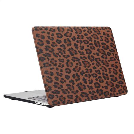 Selencia Sabi Laptop Cover Panterprint voor de Apple MacBook Pro 14 inch (2021 / 2023 M3 chip / 2024 M4 chip / 2025 M5 chip) - Mocha Brown