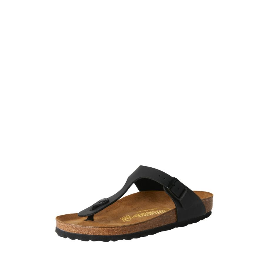 Birkenstock Gizeh Slippers zwart Imitatileer Zwart