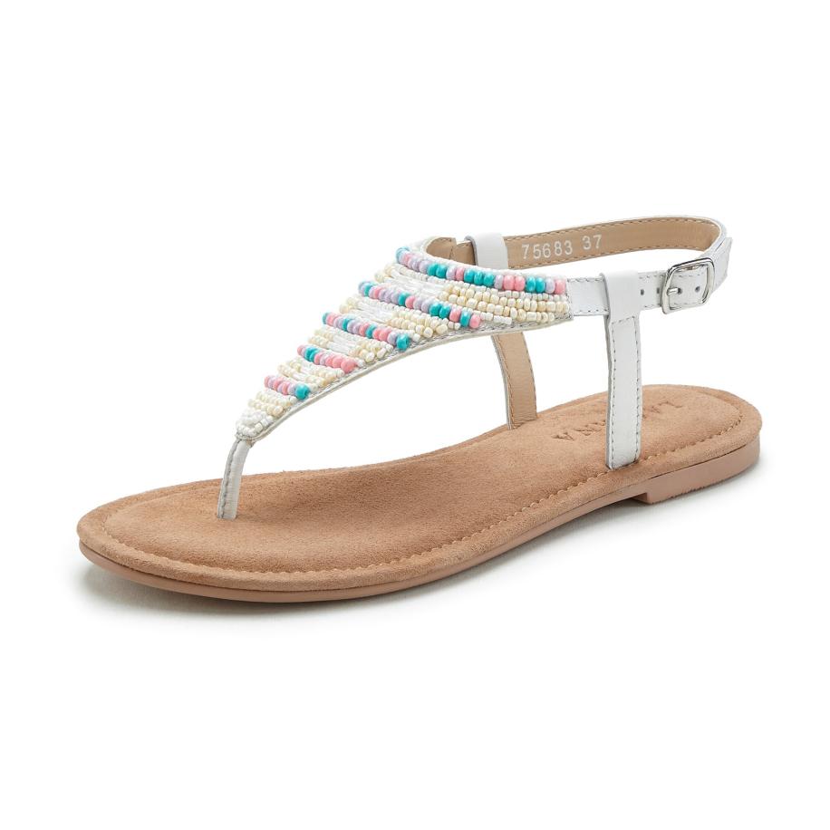 Lascana LASCANA Teenslipper aqua / rosa / wit / parelwit -