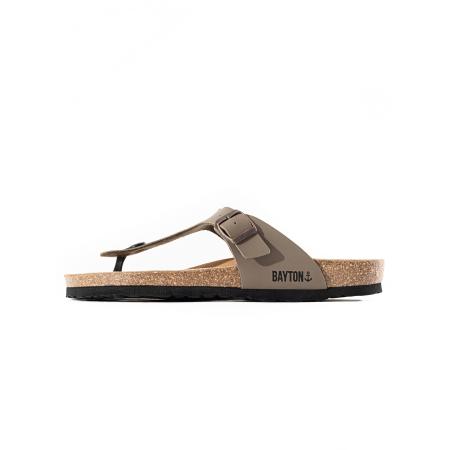 Bayton Bayton Teenslippers Mercure taupe / zwart
