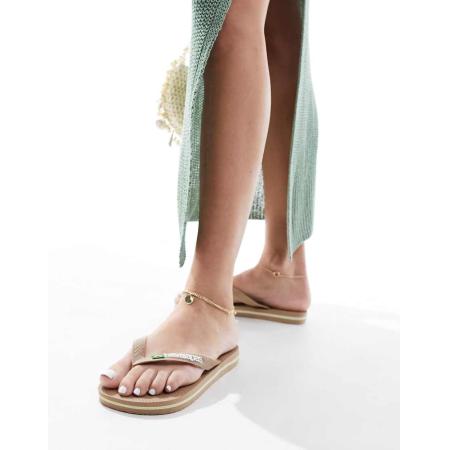 Havaianas Brasil Uniseks teenslippers met logo in roségoud-Neutraal