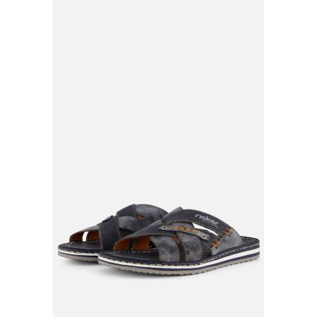 Rieker Serbia Slippers blauw Leer