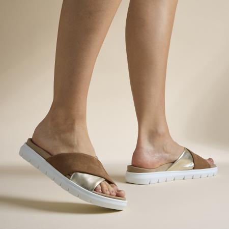 Feyn Slippers cognac Leer