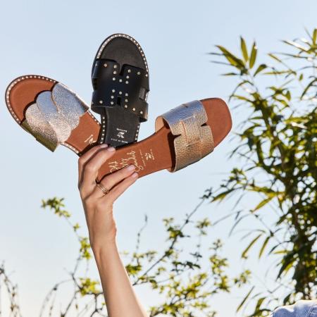 Oh My Sandals Slippers zwart Leer