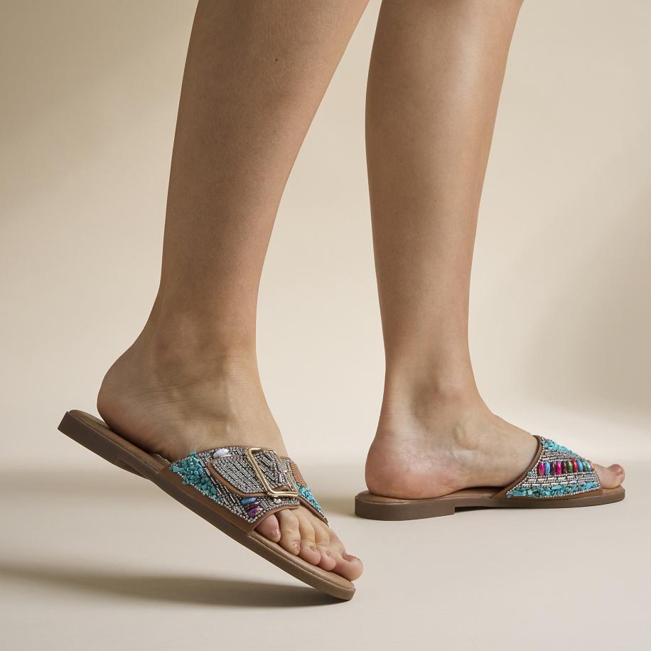 Ann Rocks Slippers bruin Synthetisch Bruin