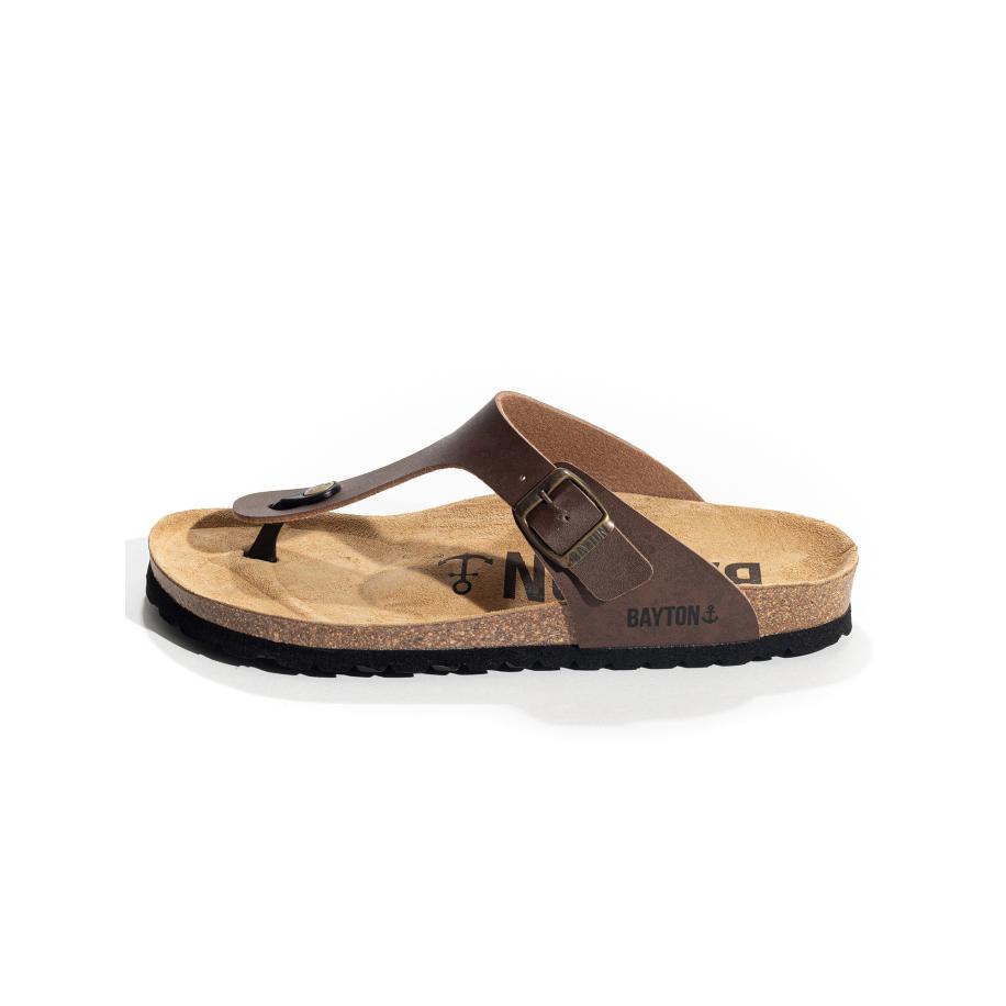 Bayton Bayton Teenslippers MERCURE sand / chocoladebruin -