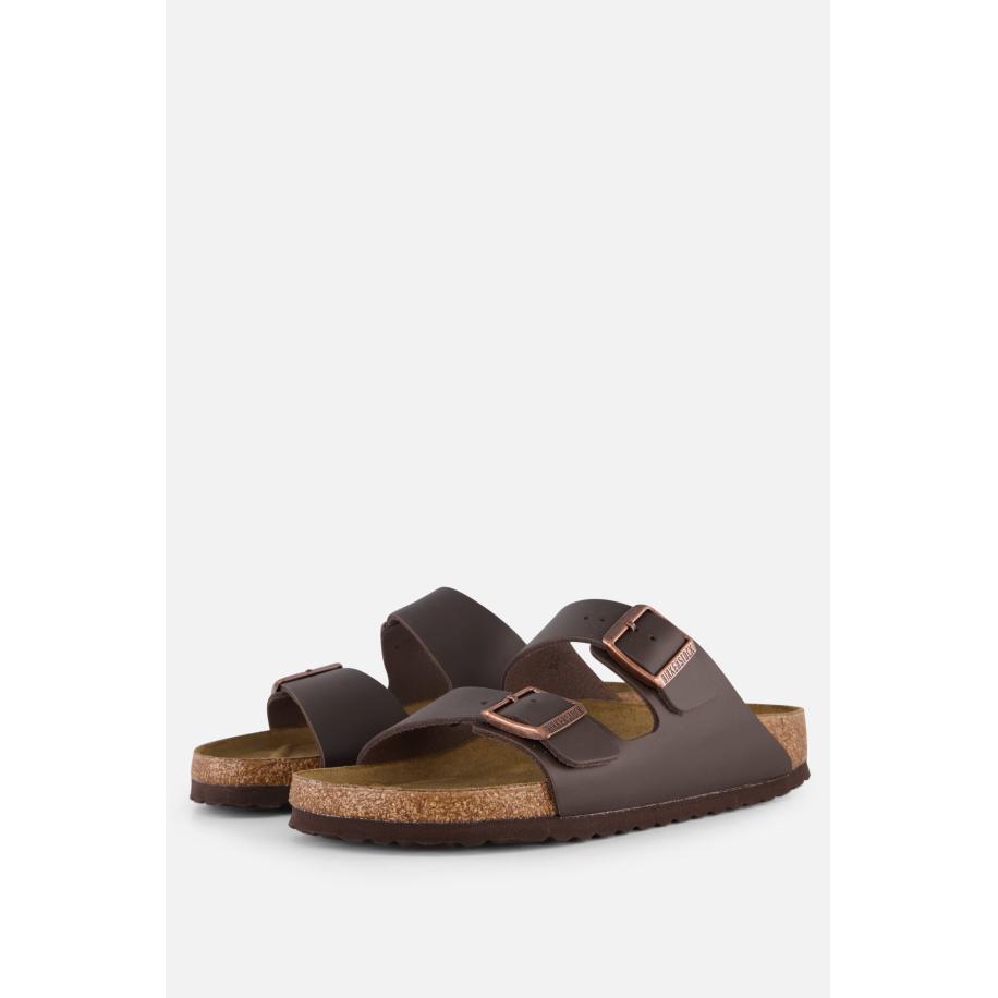 Birkenstock Arizona Slippers bruin Leer -
