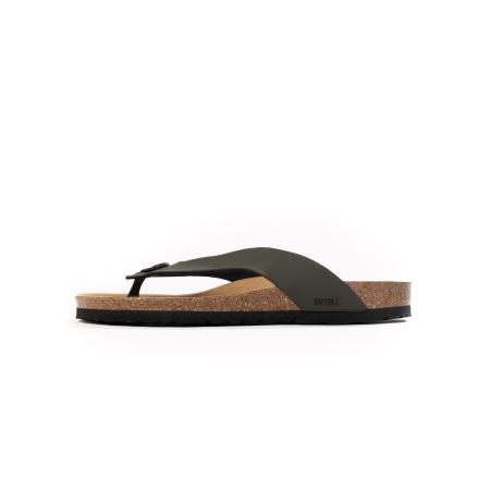 Bayton Bayton Teenslippers Lucca kaki / zwart