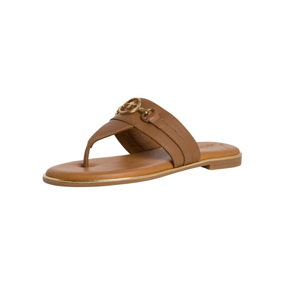 Tamaris Tamaris Teenslipper chocoladebruin / goud -