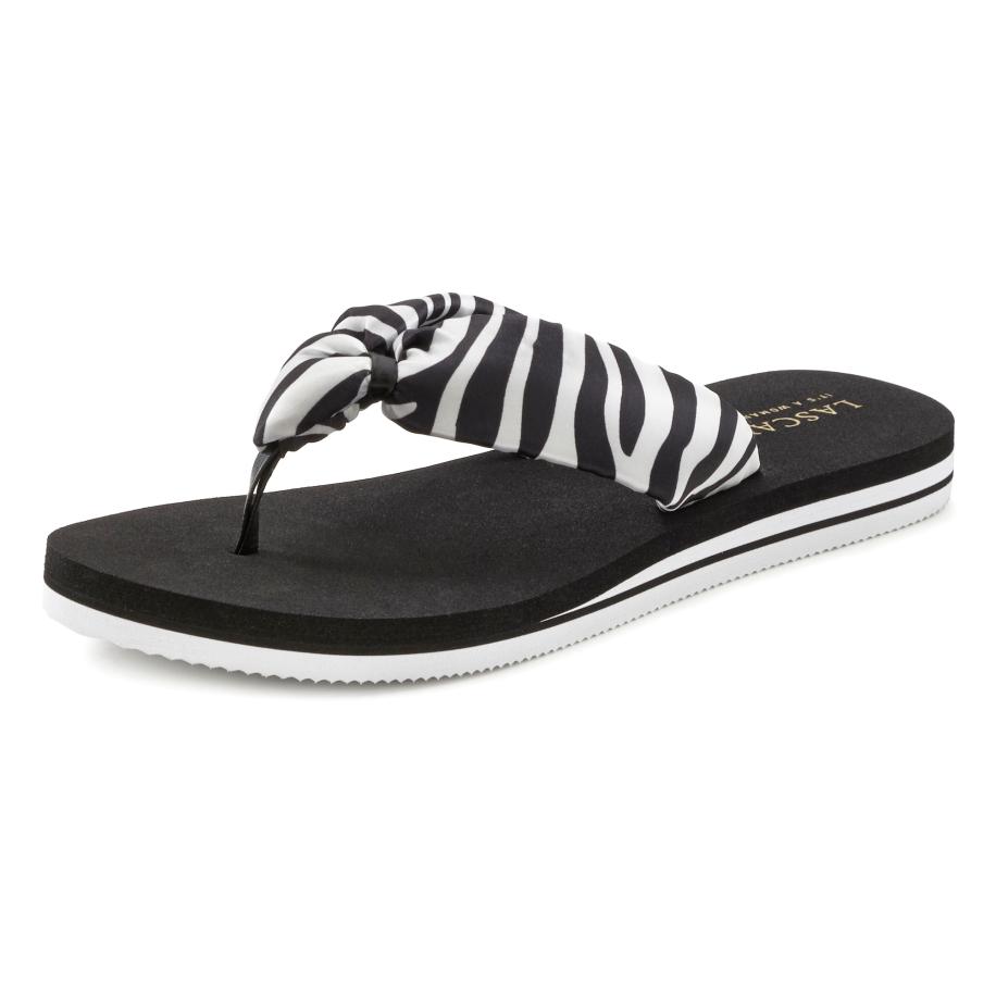 Lascana LASCANA Teenslipper zwart / wit -
