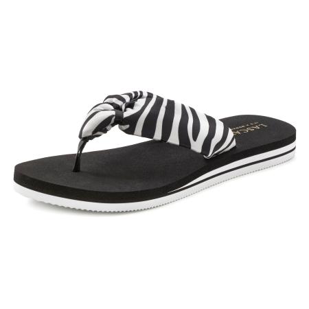 Lascana LASCANA Teenslipper zwart / wit