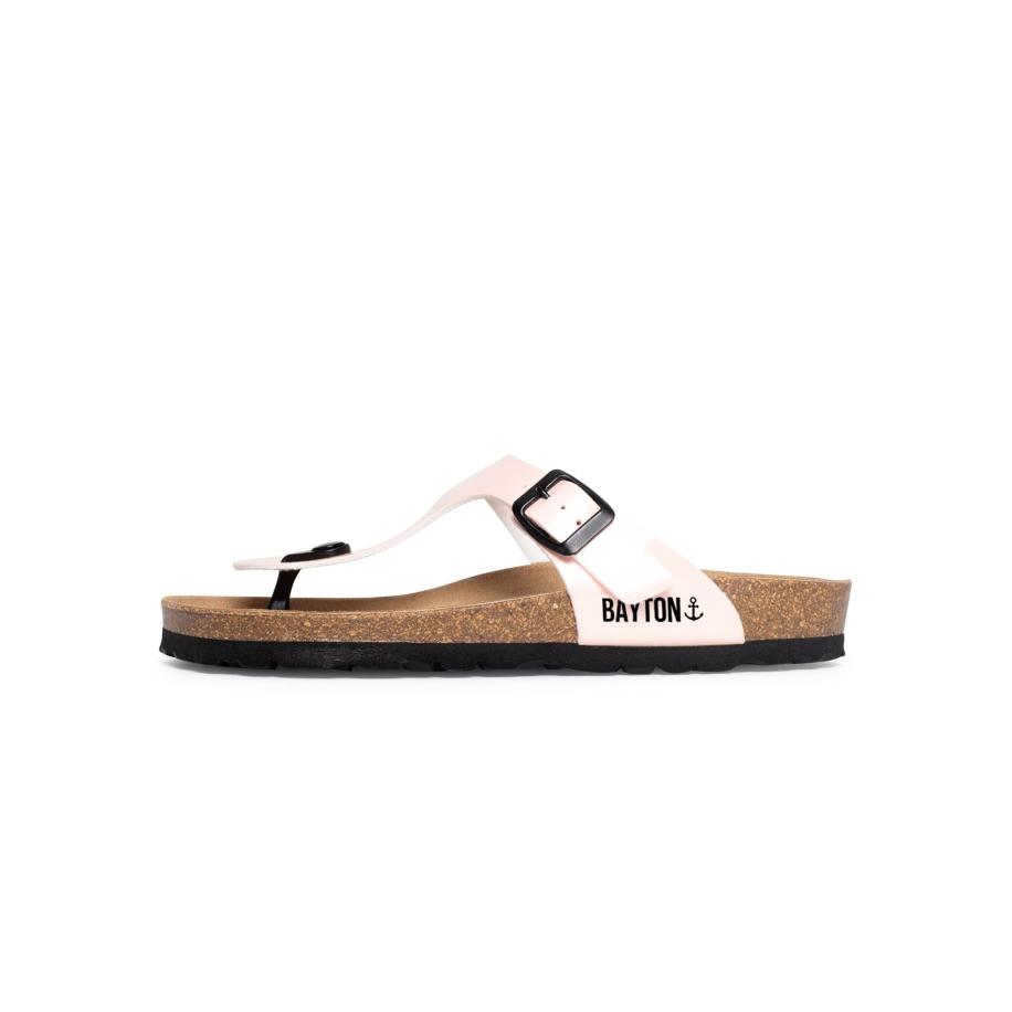 Bayton Bayton Teenslipper bruin / lichtroze / zwart -