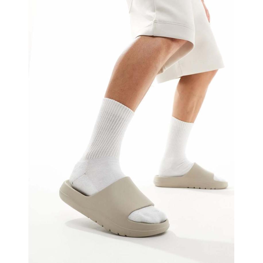 ASOS DESIGN - Slippers met dikke zool in stone-Neutraal Multicolor