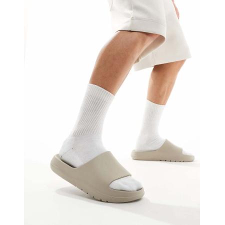 ASOS DESIGN - Slippers met dikke zool in stone-Neutraal