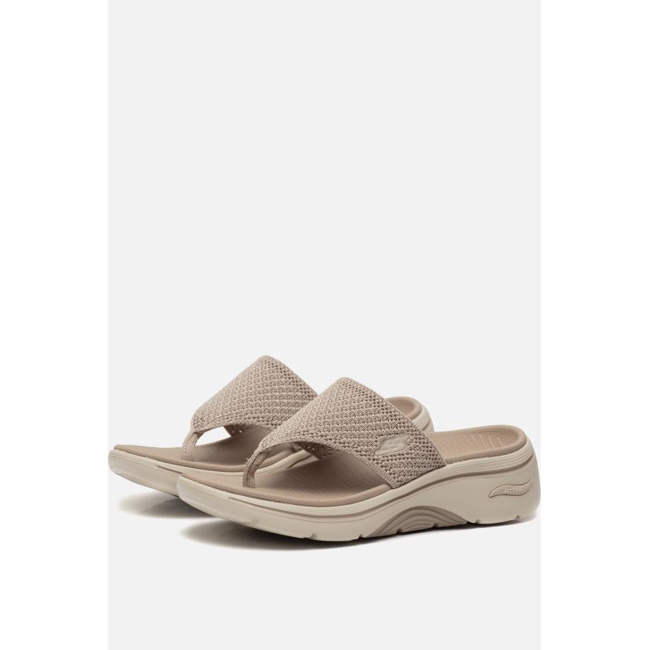 Skechers Arch Fit Slippers zwart Textiel Bruin