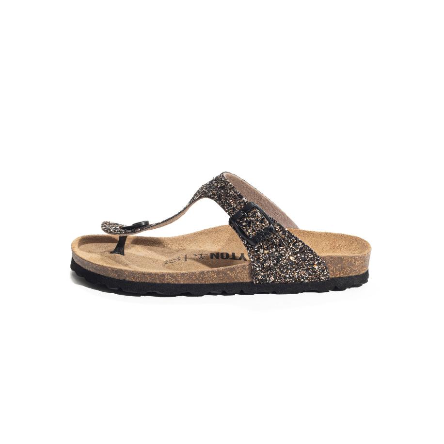 Bayton Bayton Teenslipper Melia brons / goud / zwart -