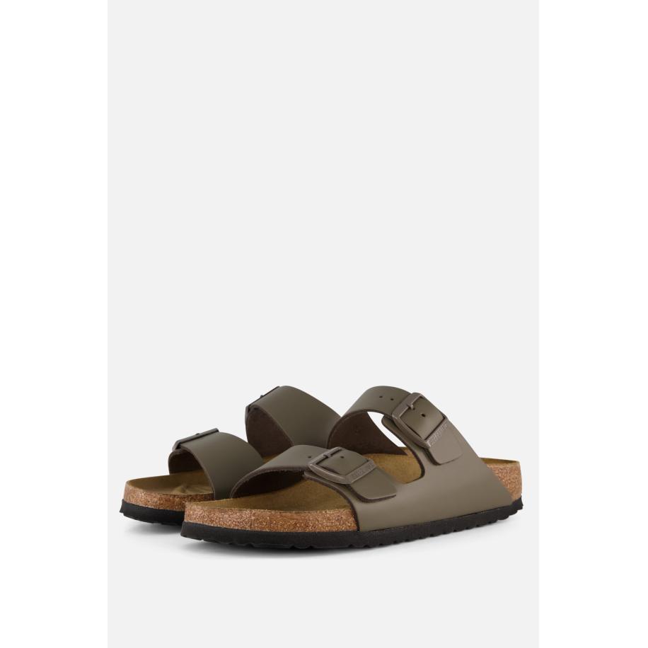 Birkenstock Arizona Slippers grijs Leer Grijs