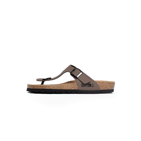 Bayton Bayton Teenslipper Mercure bruin / zwart
