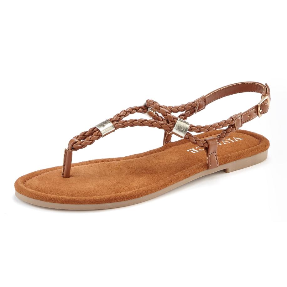 VIVANCE VIVANCE Teenslipper bruin / goud -
