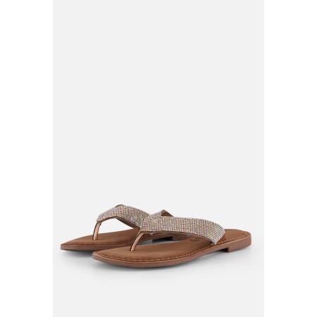 Lazamani Rainbow Slippers zilver Leer