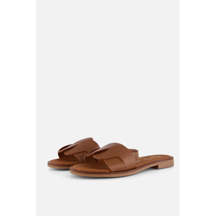 Oh My Sandals Slippers cognac Leer Bruin