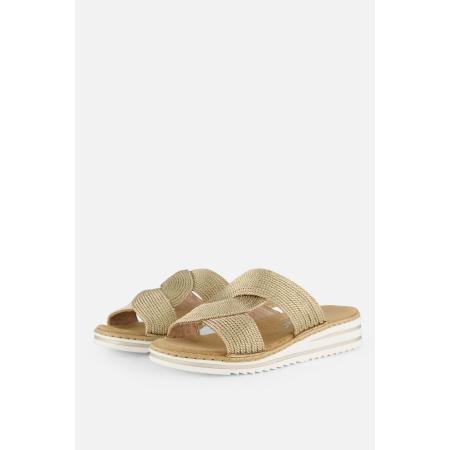 Rieker Slippers beige Textiel