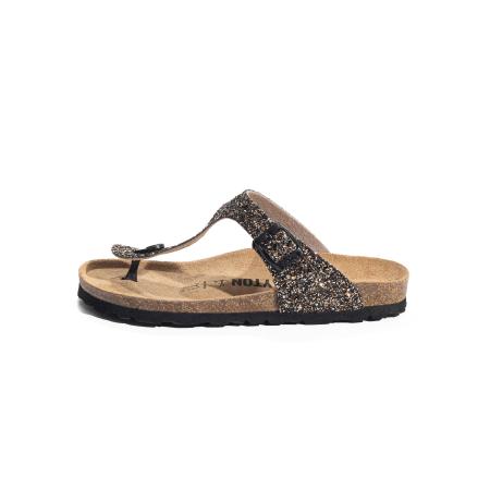 Bayton Bayton Teenslipper Melia brons / goud / zwart