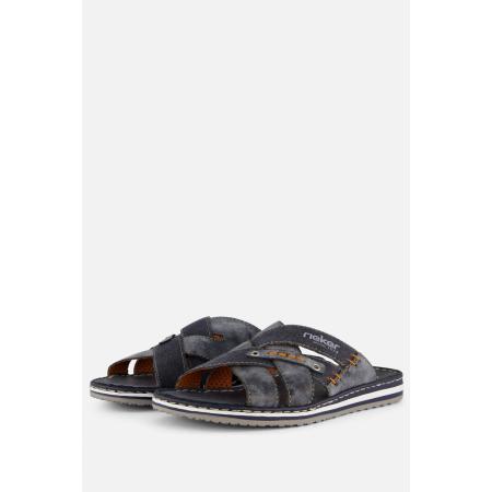 Rieker Serbia Slippers blauw Leer