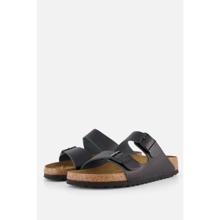 Birkenstock Arizona Slippers zwart Leer