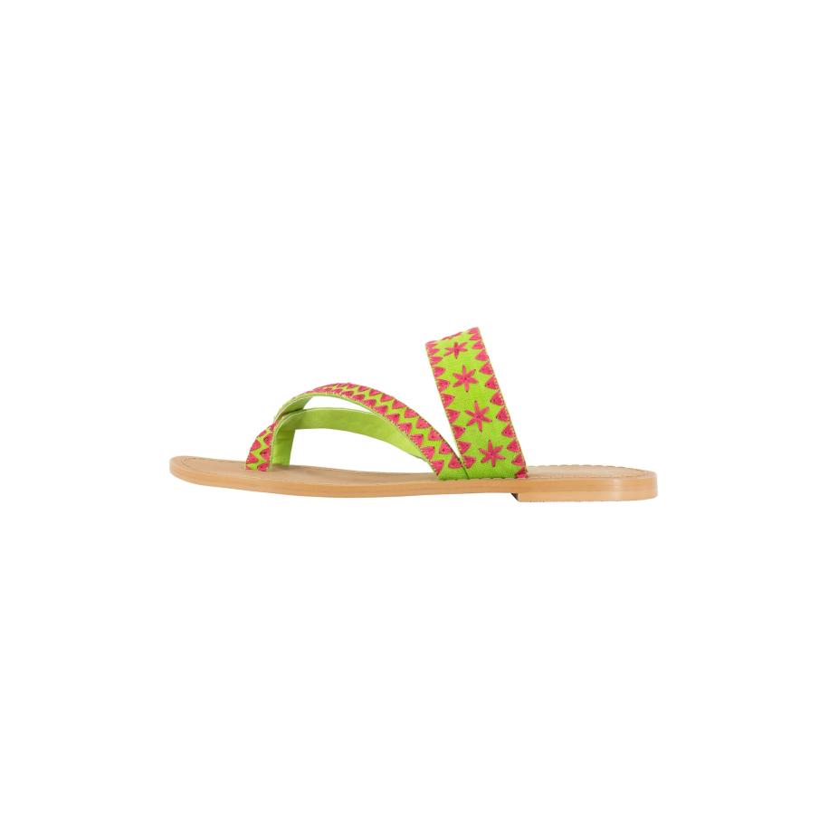 IZIA IZIA Teenslipper beige / groen / pink -