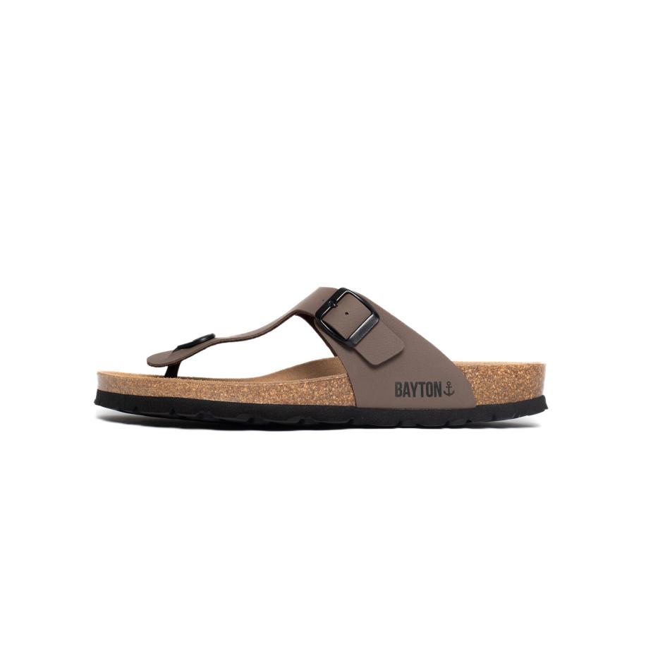 Bayton Bayton Teenslippers Mercure taupe / zwart -