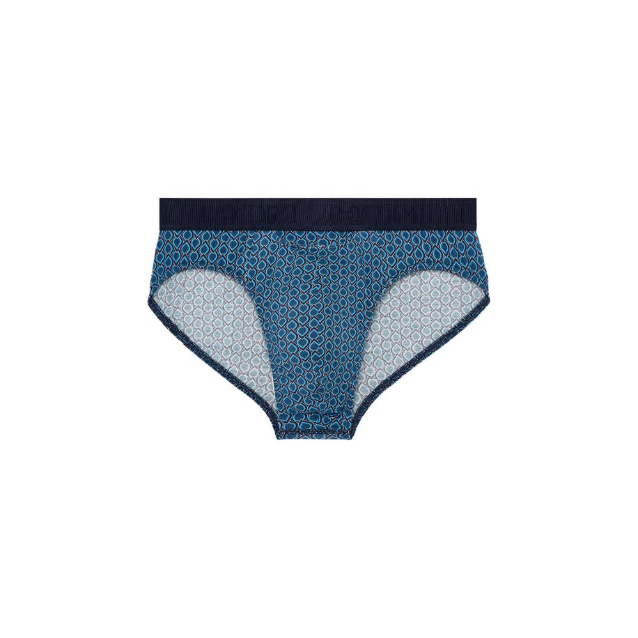 HOM HOM Slip Martinez navy / lichtblauw / petrol / wit -